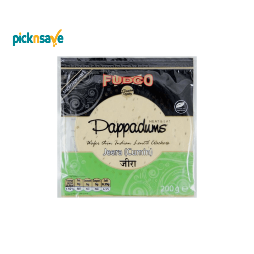 Fudco Jeera (Cumin) Pappadums 200g