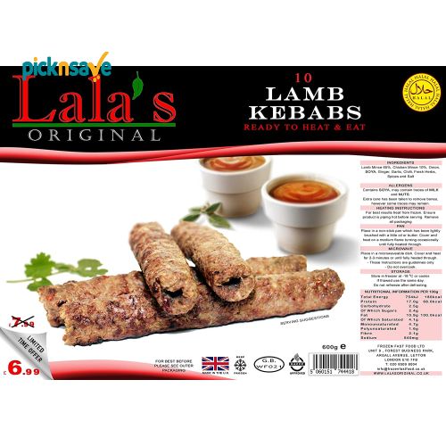 Lala's Lamb Kababs 18s 1080g