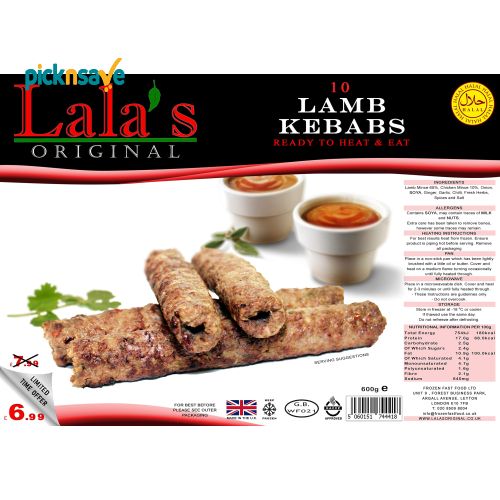 Lala's Lamb Kebabs 600g