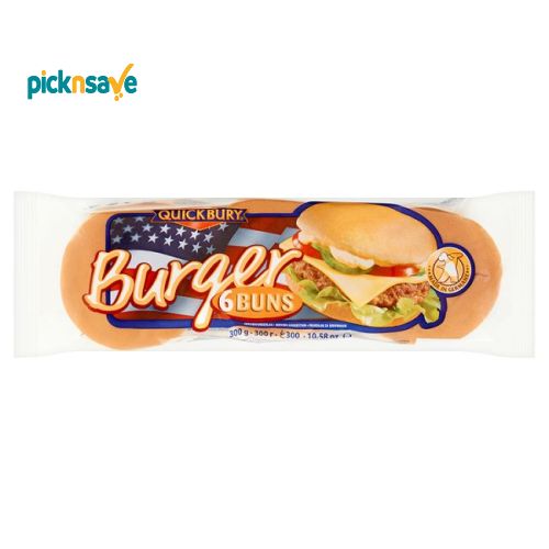 Quickbury Burger Buns Plain 6pc