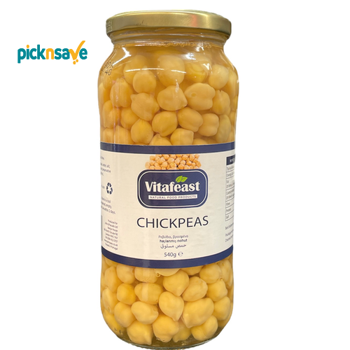 VitaFeast Chick Peas In Brine Jar 540g